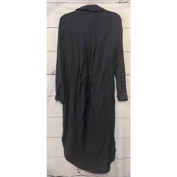 Maeve Grey Maxi Dress Button Up Size 4 Collar Long Sleeves Timeless - Picture 5 of 5